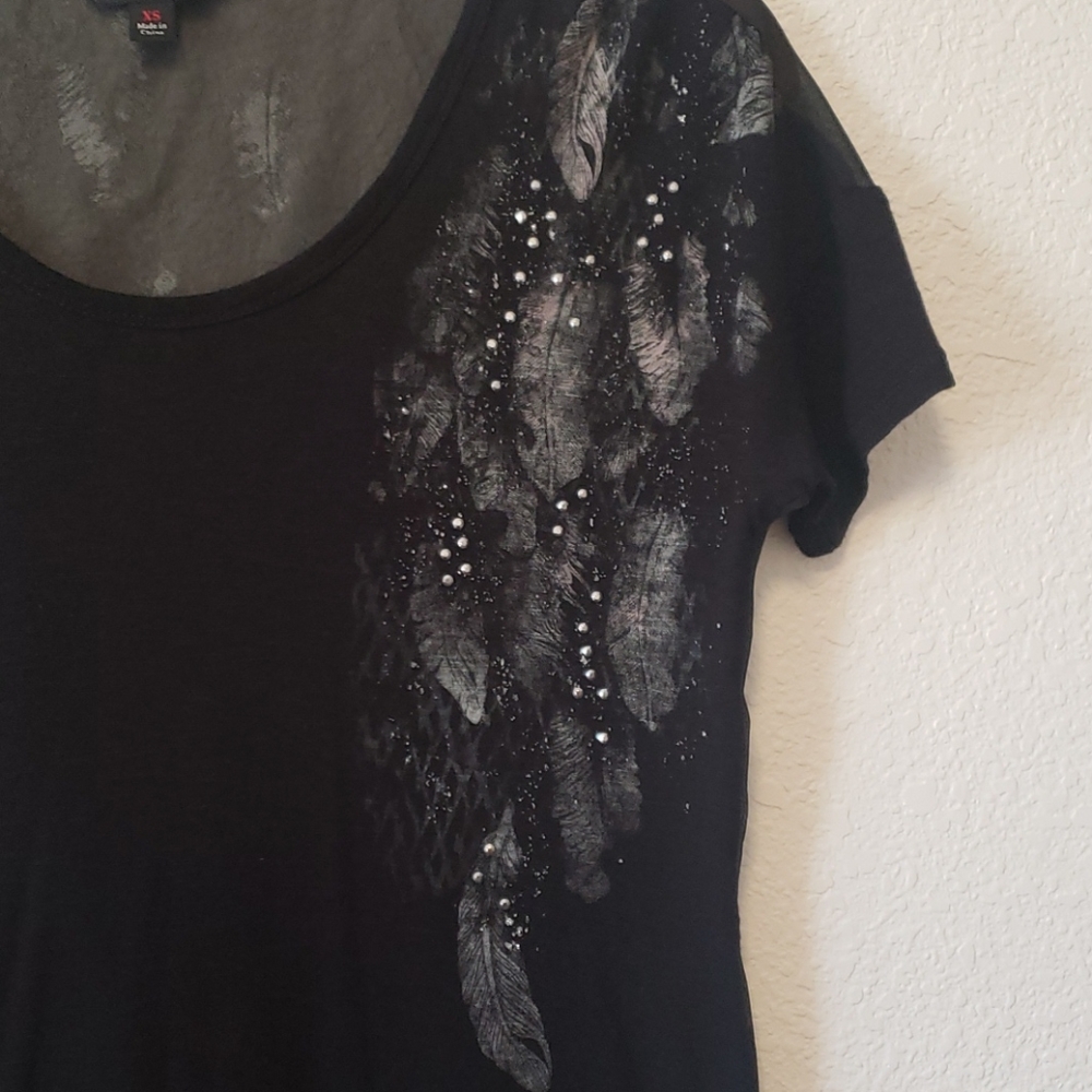Rock & Republic Feather Shirt